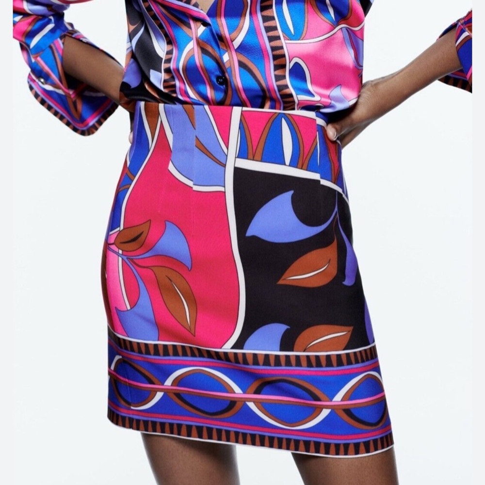 Zara printed skirt with darts 2396/211